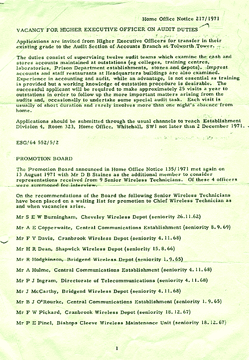 HO Notice 271/1971