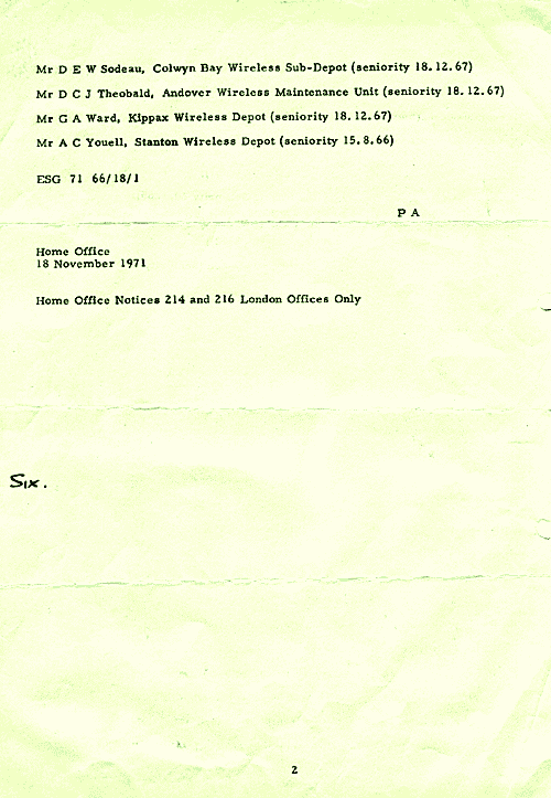 HO Notice 271/1971